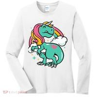 Majestic Unicornasaurus T Rex Unicorn Boy Girl Dinosaur Women's Long Sleeve Shirt thumb 0
