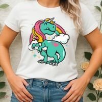 Majestic Unicornasaurus T Rex Unicorn Boy Girl Dinosaur Women's T-Shirt thumb 2
