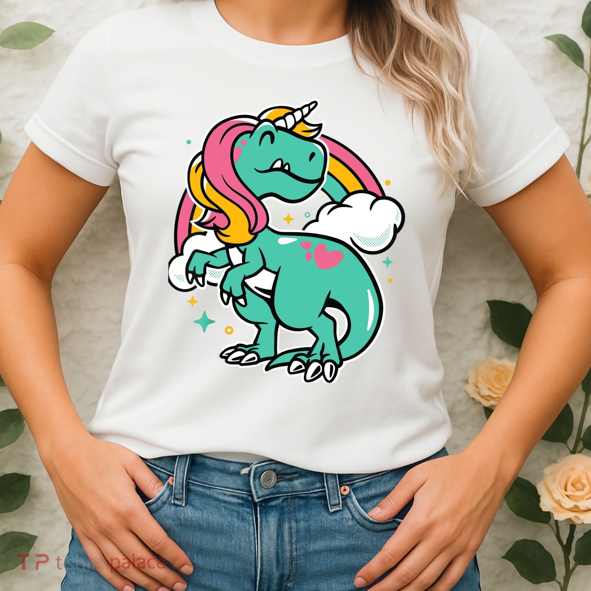 Majestic Unicornasaurus T Rex Unicorn Boy Girl Dinosaur Women's T-Shirt