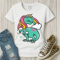 Majestic Unicornasaurus T Rex Unicorn Boy Girl Dinosaur Women's T-Shirt thumb 3