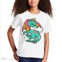 Majestic Unicornasaurus T Rex Unicorn Boy Girl Dinosaur Kids T-Shirt thumb 2