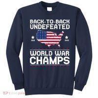 Men Undefeated Two Time World War Champs 4th Of July Patriotic Sweatshirt thumb 0