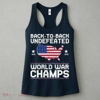 Men Undefeated Two Time World War Champs 4th Of July Patriotic Women's Tank Top thumb 3