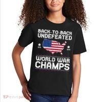 Men Undefeated Two Time World War Champs 4th Of July Patriotic Kids T-Shirt thumb 2