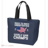Men Undefeated Two Time World War Champs 4th Of July Patriotic Tote Bag thumb 3
