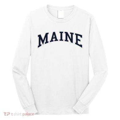 Maine Usa Varsity Style Long Sleeve Shirt