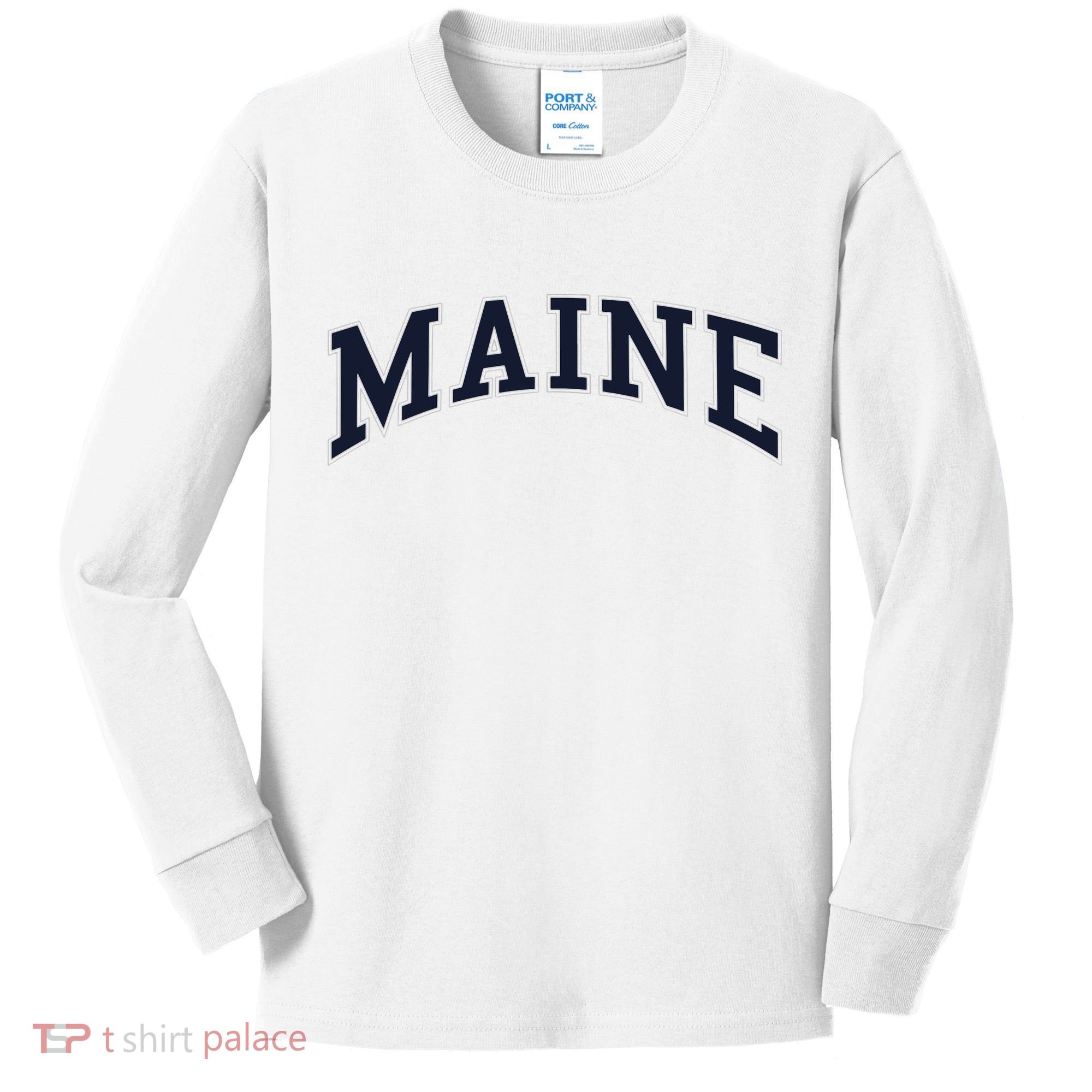 Maine Usa Varsity Style Kids Long Sleeve Shirt