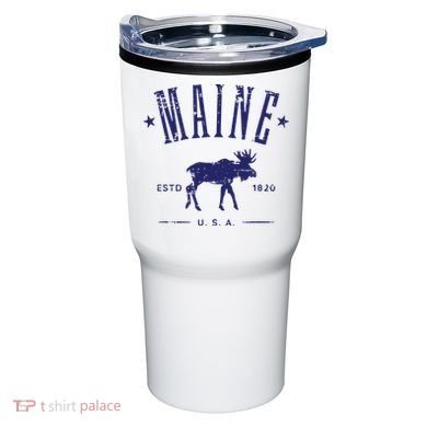 Maine Usa With Moose Distressed Design Souvenir Tumbler