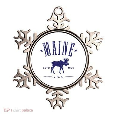 Maine Usa With Moose Distressed Design Souvenir Ornament