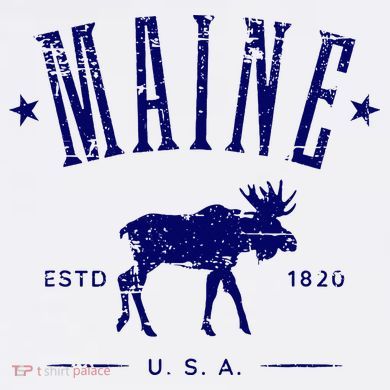 Maine Usa With Moose Distressed Design Souvenir Button
