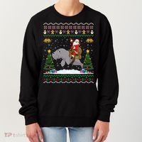 Manatee Ugly Xmas Gift Santa Riding Atee Christmas Cool Gift Women's Sweatshirt thumb 0