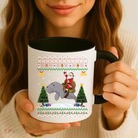 Manatee Ugly Xmas Gift Santa Riding Atee Christmas Cool Gift Coffee Mug thumb 3
