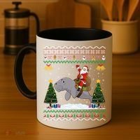 Manatee Ugly Xmas Gift Santa Riding Atee Christmas Cool Gift Coffee Mug thumb 4