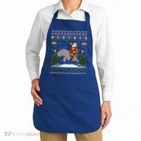 Manatee Ugly Xmas Gift Santa Riding Atee Christmas Cool Gift Apron thumb 2