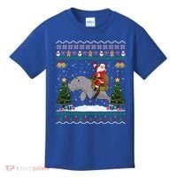 Manatee Ugly Xmas Gift Santa Riding Atee Christmas Cool Gift Kids T-Shirt thumb 0