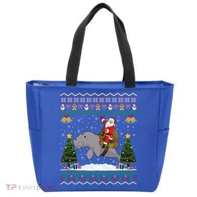 Manatee Ugly Xmas Gift Santa Riding Atee Christmas Cool Gift Tote Bag