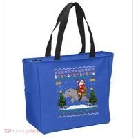 Manatee Ugly Xmas Gift Santa Riding Atee Christmas Cool Gift Tote Bag thumb 2