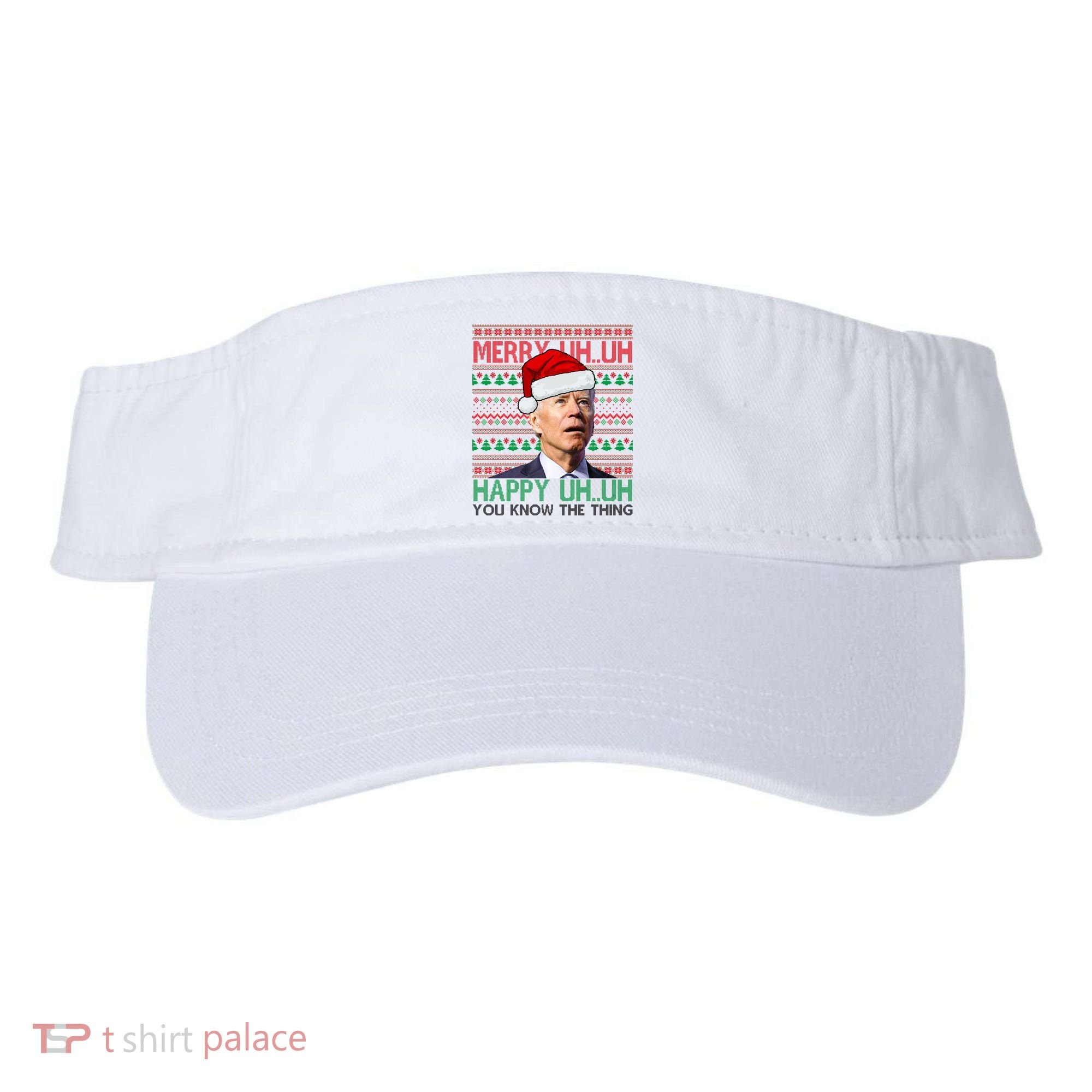 Merry Uh You Know The Thing Confused Joe Biden Funny Ugly Christmas Visor