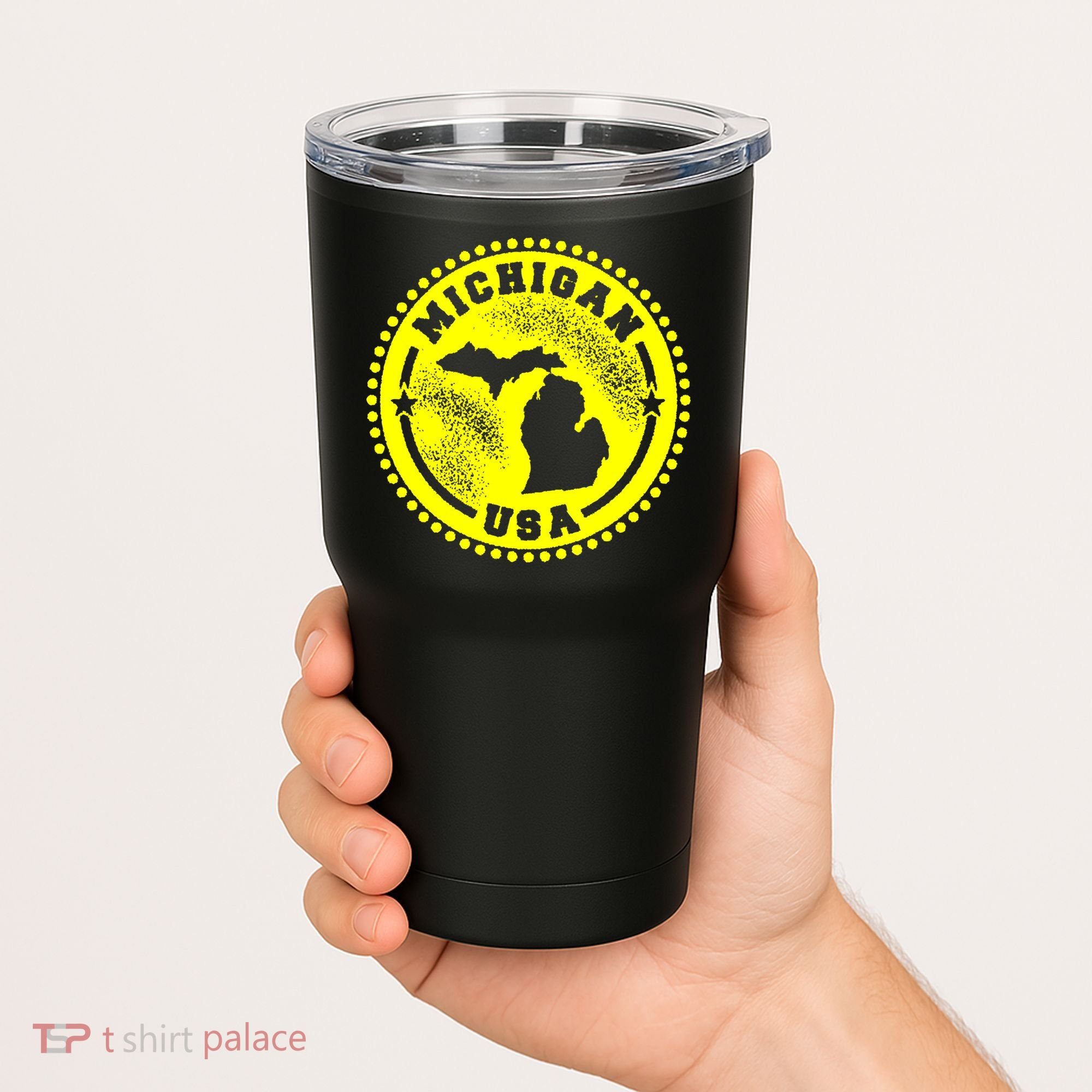 Michigan USA Yellow Logo Tumbler