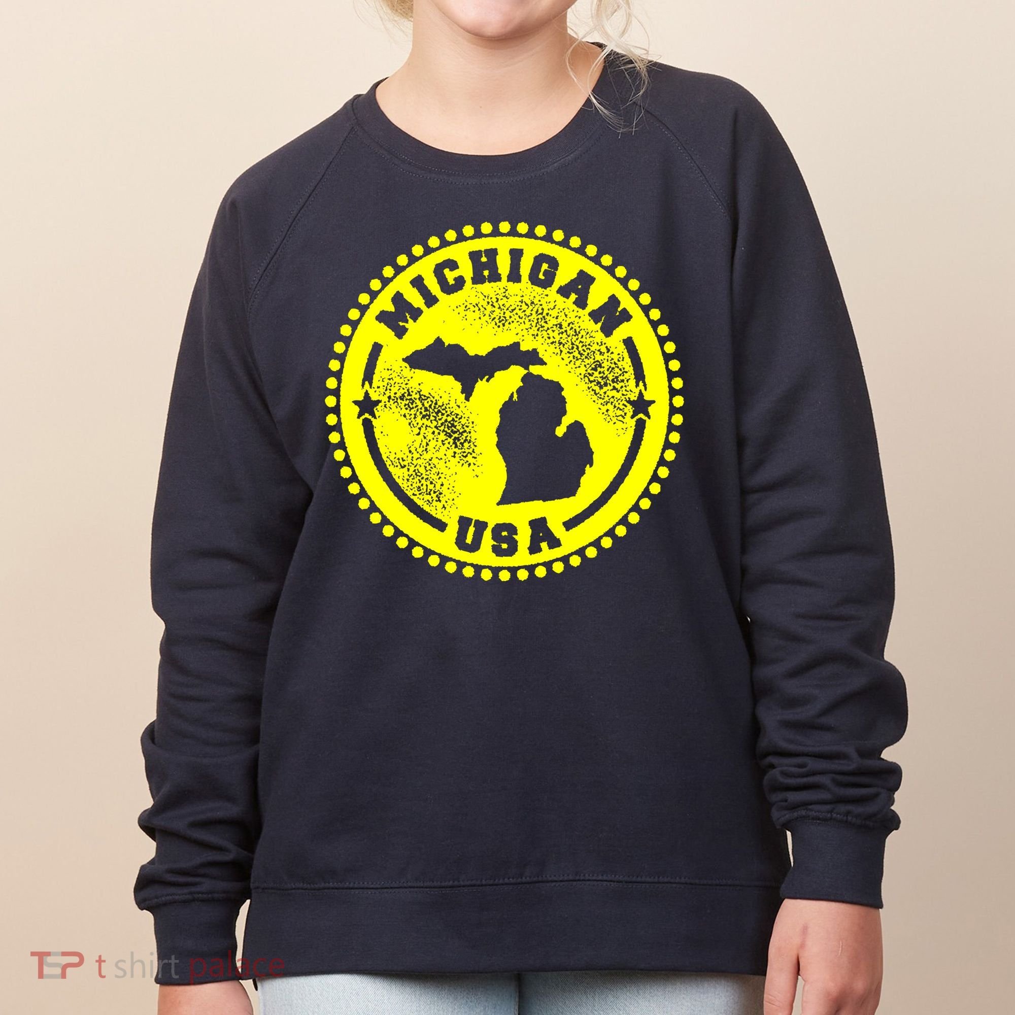Michigan USA Yellow Logo Women's Sweatshirt