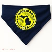 Michigan USA Yellow Logo USA-Made Doggie Bandana thumb 0