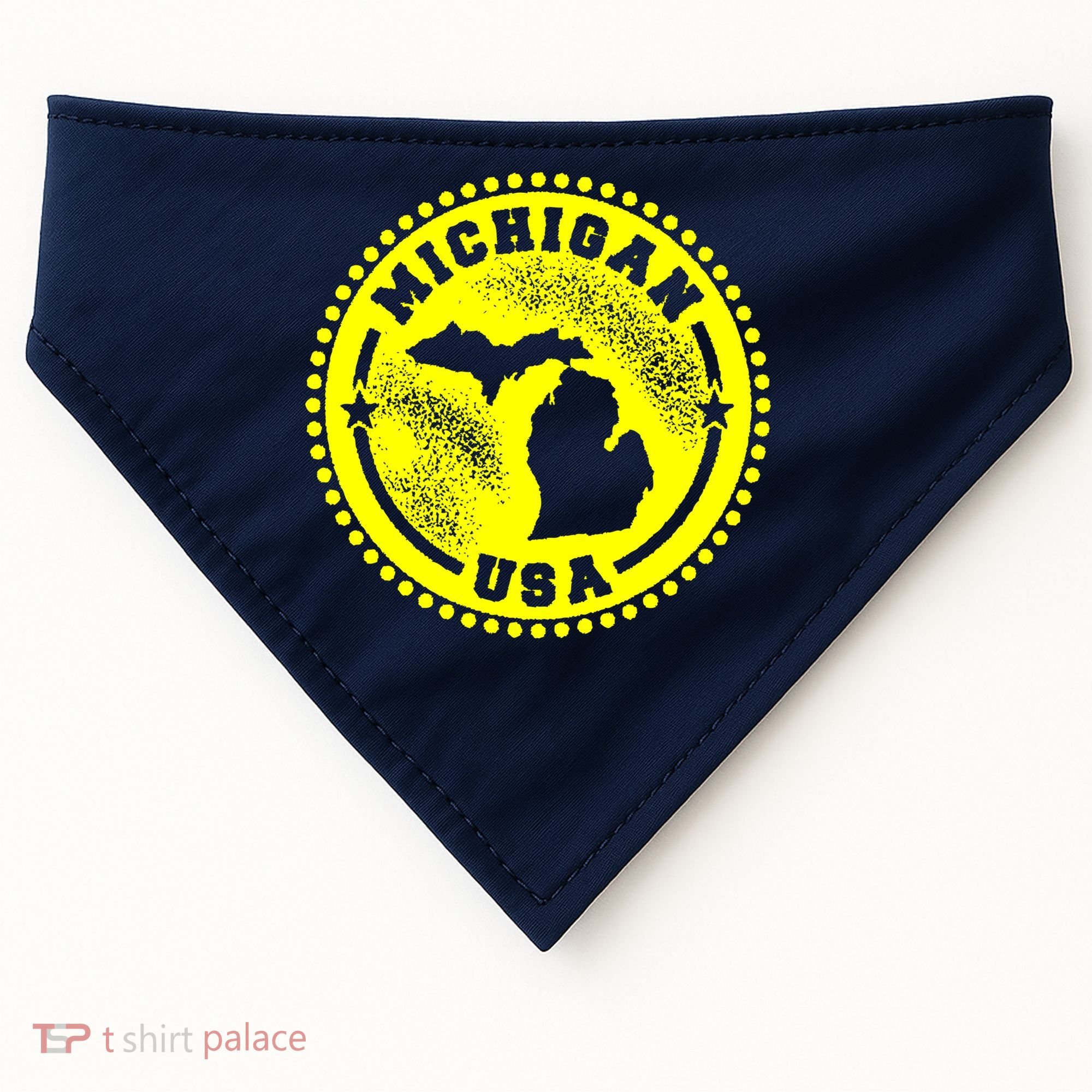 Michigan USA Yellow Logo USA-Made Doggie Bandana