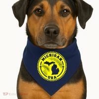 Michigan USA Yellow Logo USA-Made Doggie Bandana thumb 1