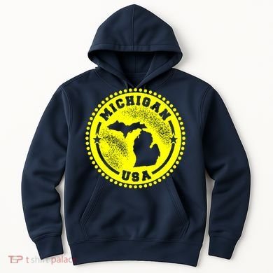 Michigan USA Yellow Logo Hoodie