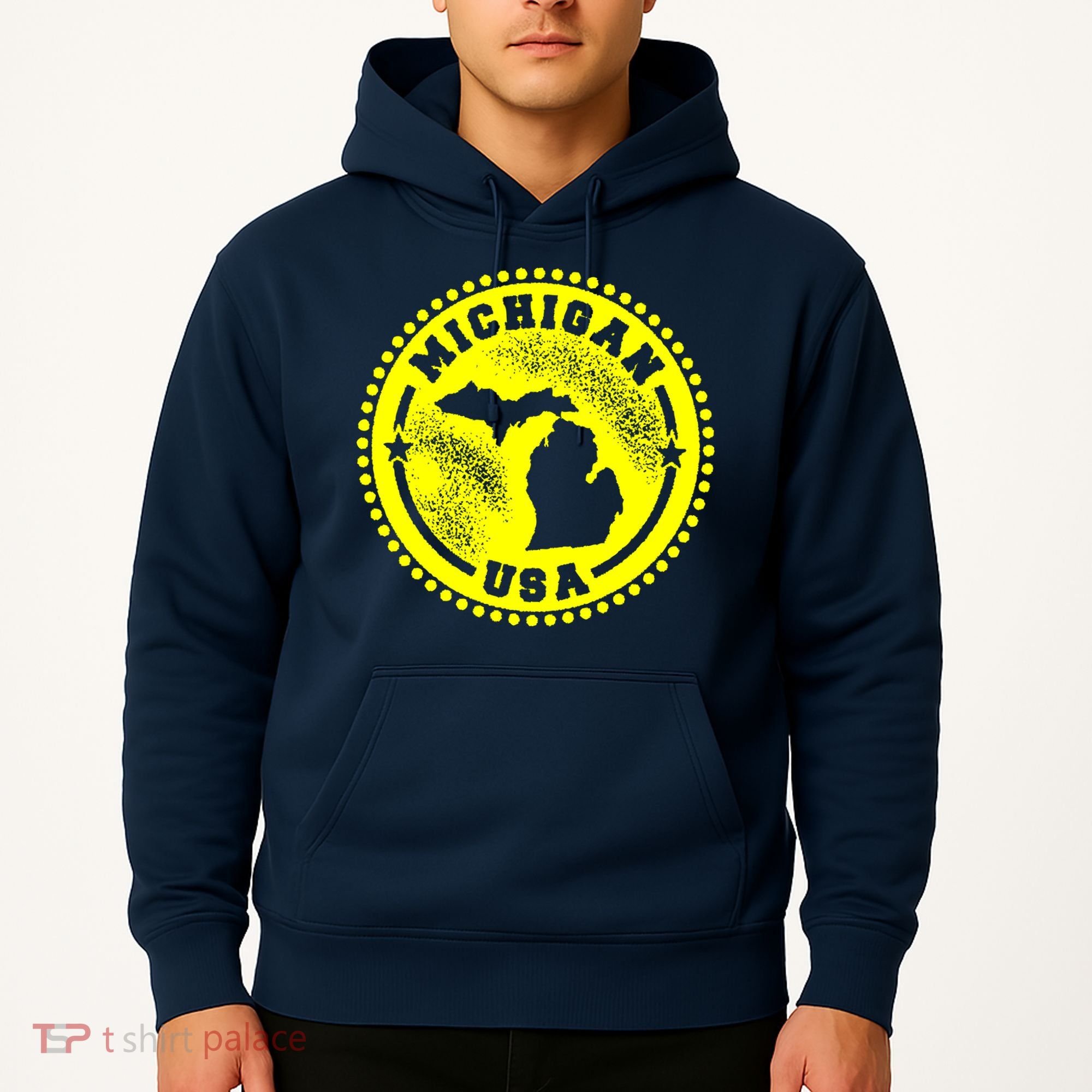Michigan USA Yellow Logo Hoodie