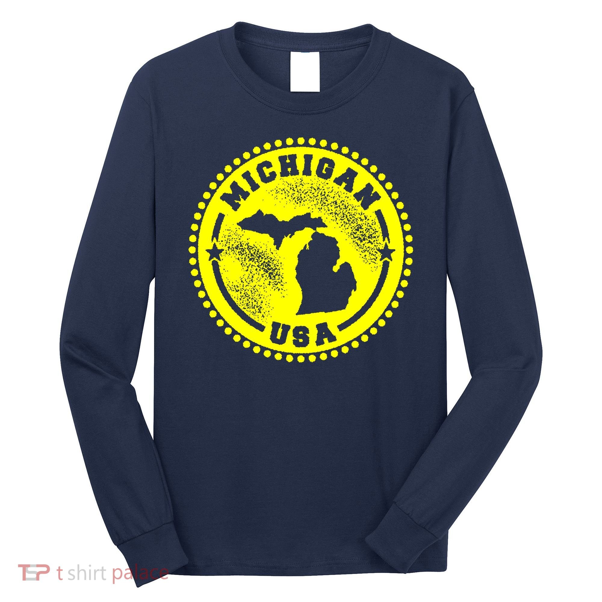 Michigan USA Yellow Logo Long Sleeve Shirt