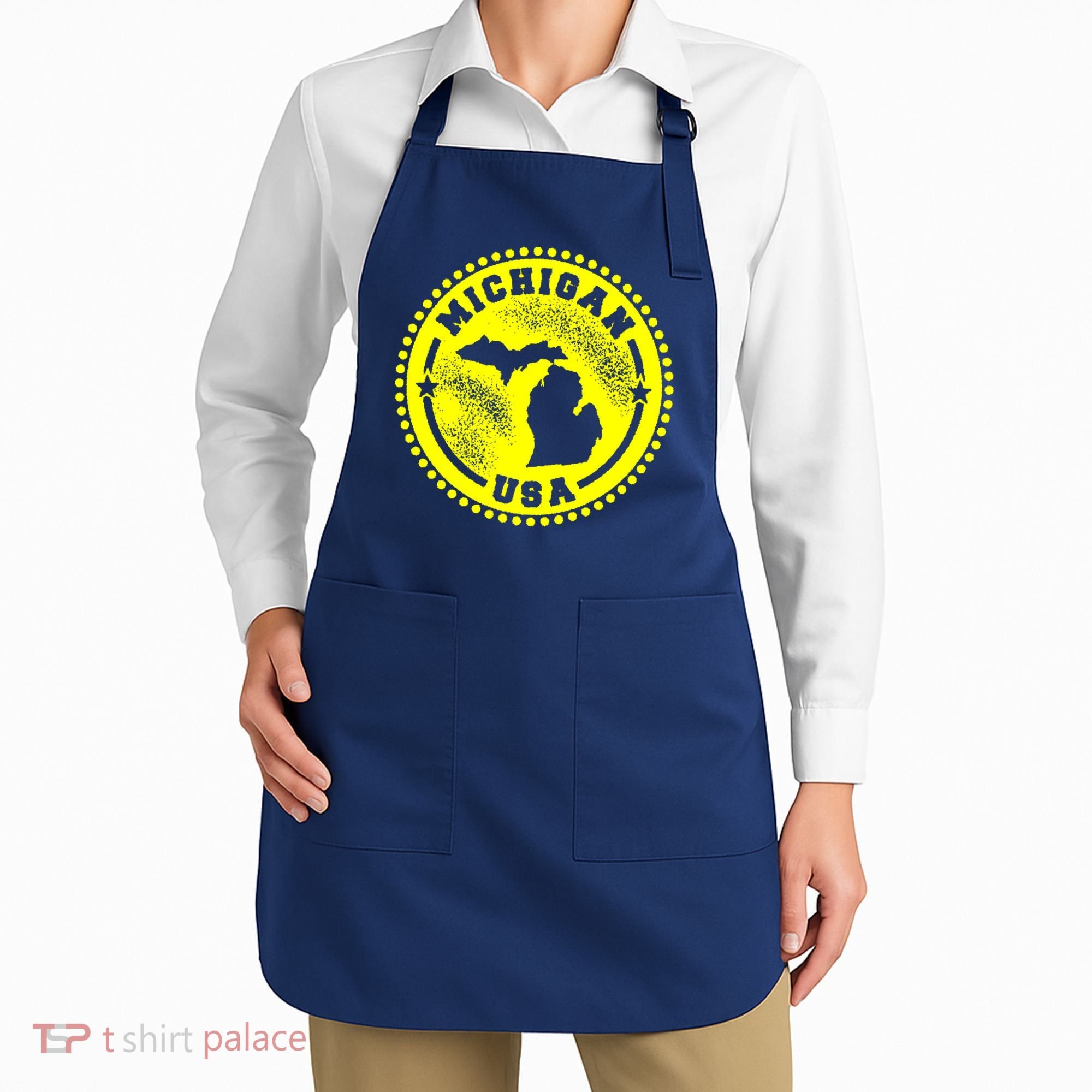 Michigan USA Yellow Logo Apron