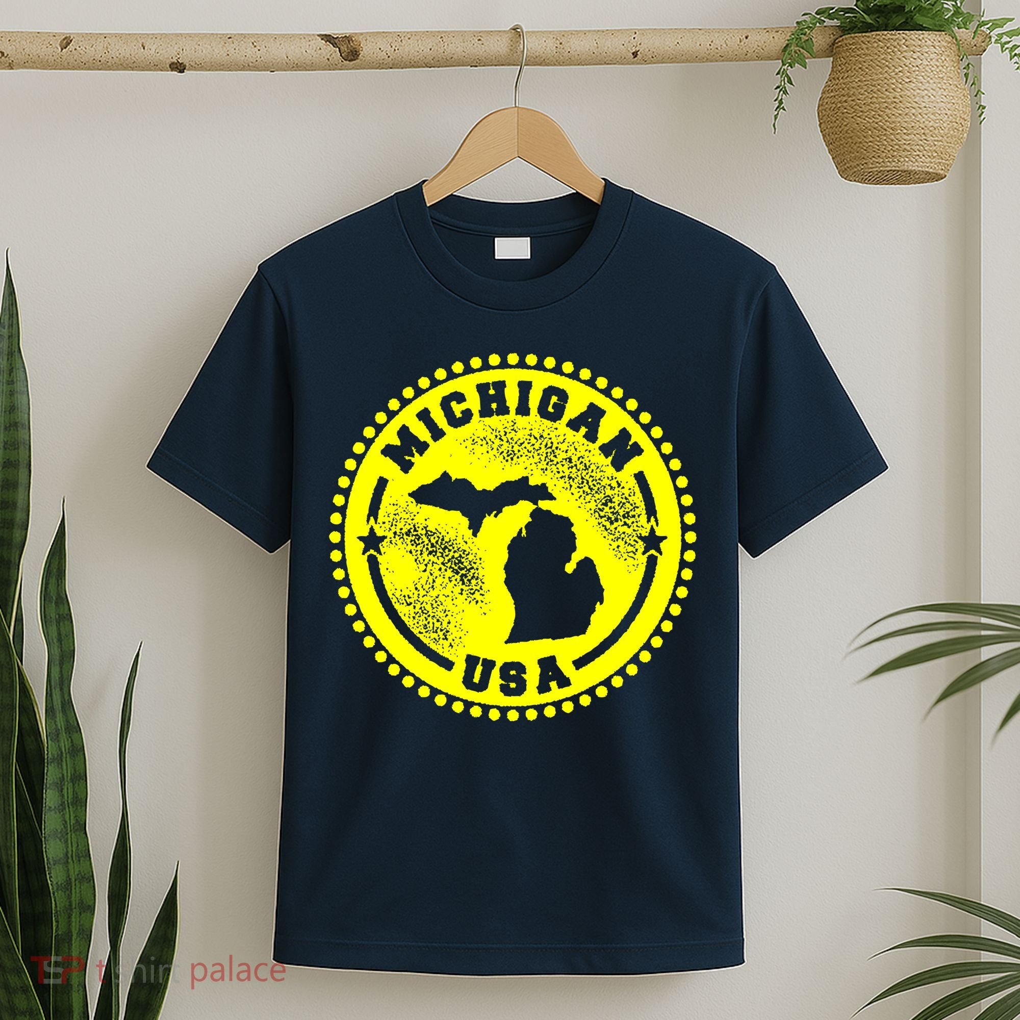 Michigan USA Yellow Logo T-Shirt