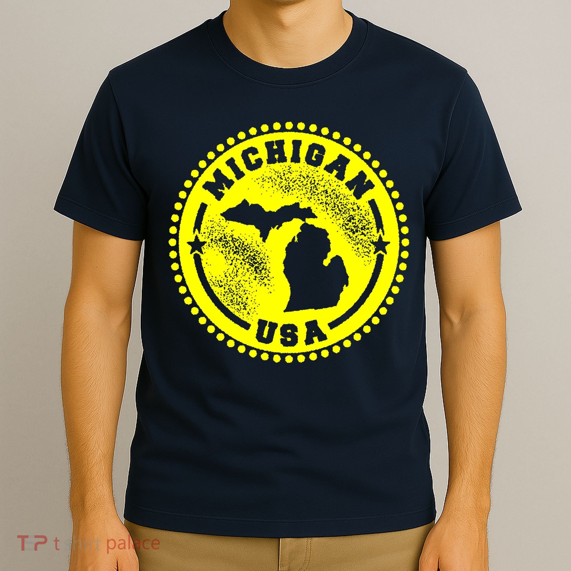 Michigan USA Yellow Logo T-Shirt