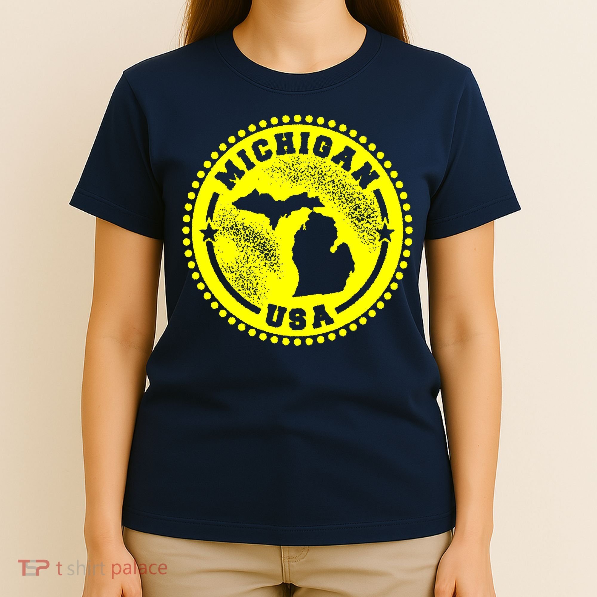 Michigan USA Yellow Logo T-Shirt