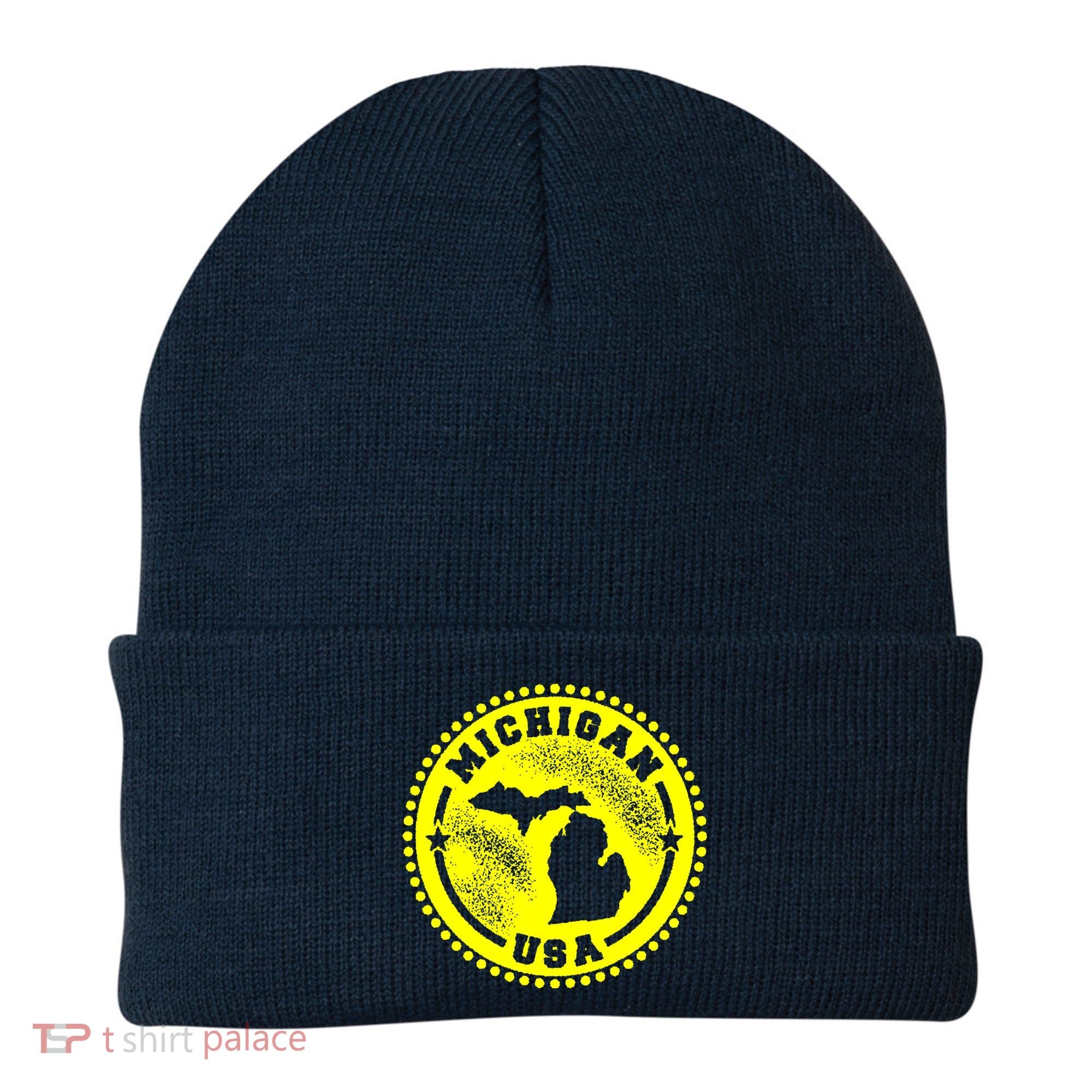 Michigan USA Yellow Logo Beanie