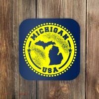 Michigan USA Yellow Logo Coaster thumb 0