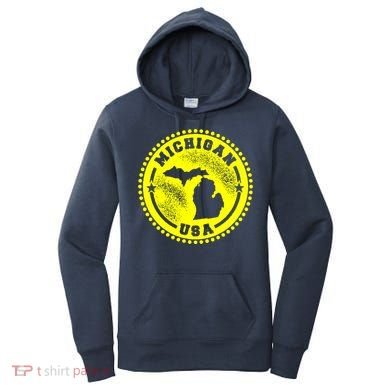 Michigan USA Yellow Logo Women's Hoodie