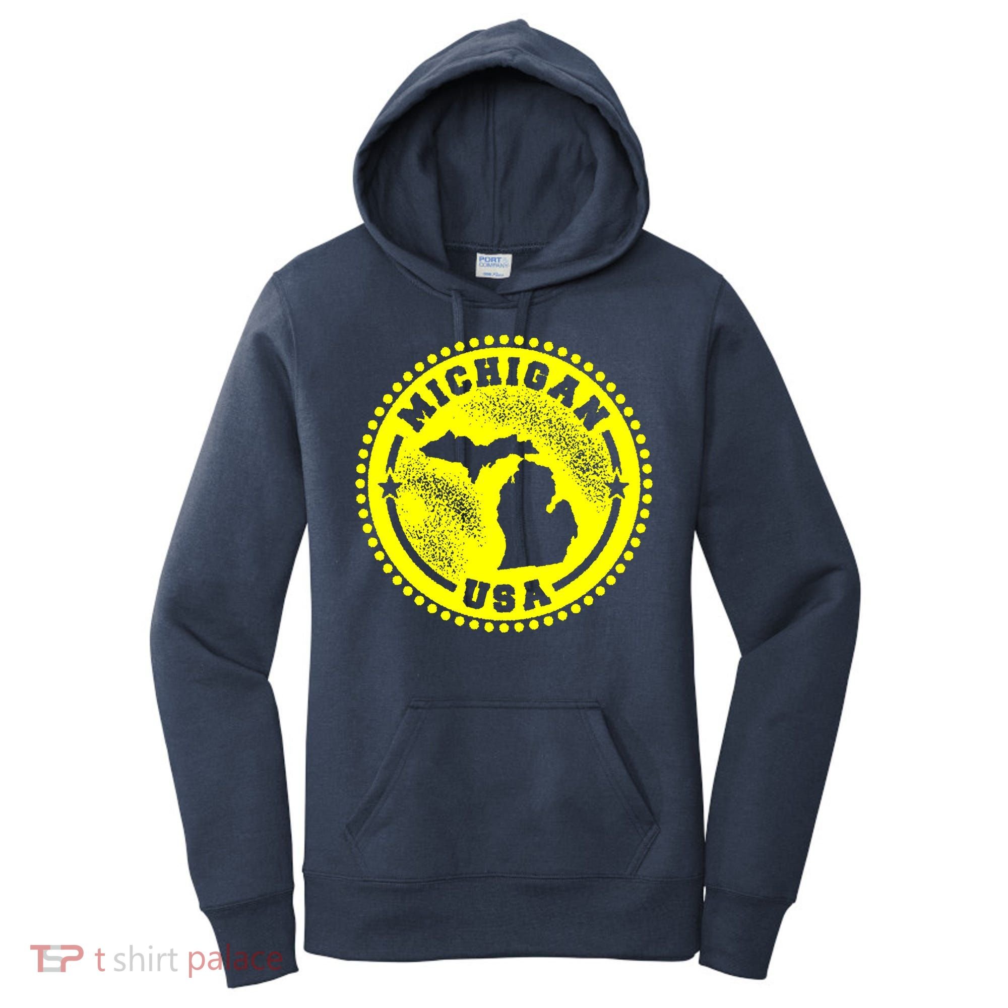 Michigan USA Yellow Logo Women's Hoodie