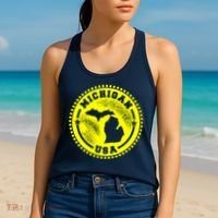 Michigan USA Yellow Logo Women's Tank Top thumb 2