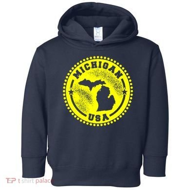 Michigan USA Yellow Logo Toddler Hoodie