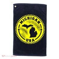 Michigan USA Yellow Logo Golf Towel thumb 0