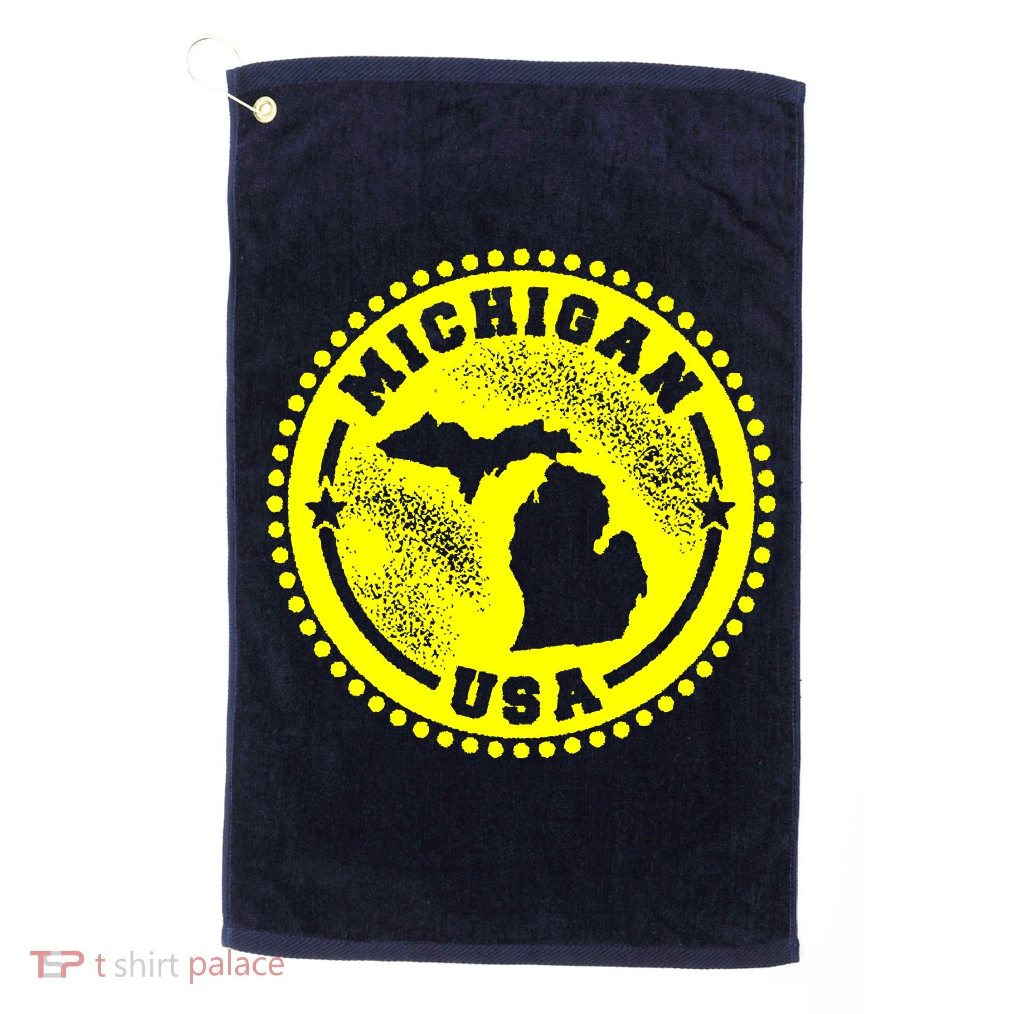 Michigan USA Yellow Logo Golf Towel