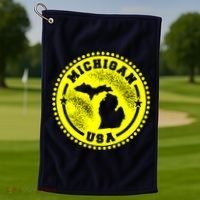 Michigan USA Yellow Logo Golf Towel thumb 1