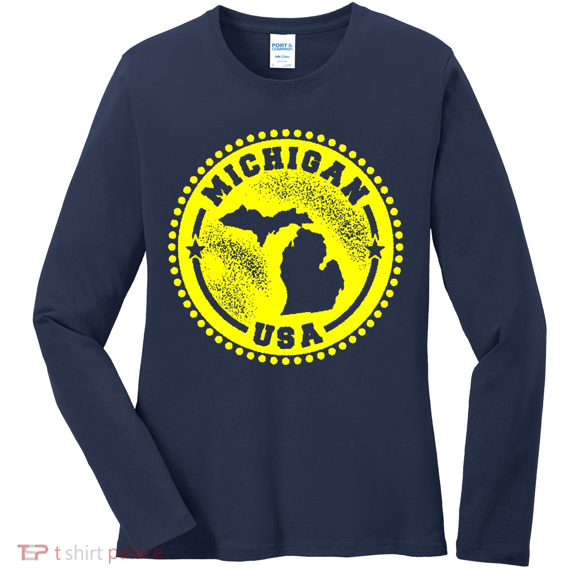 Michigan USA Yellow Logo Women's Long Sleeve Shirt