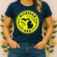 Michigan USA Yellow Logo Women's T-Shirt thumb 2