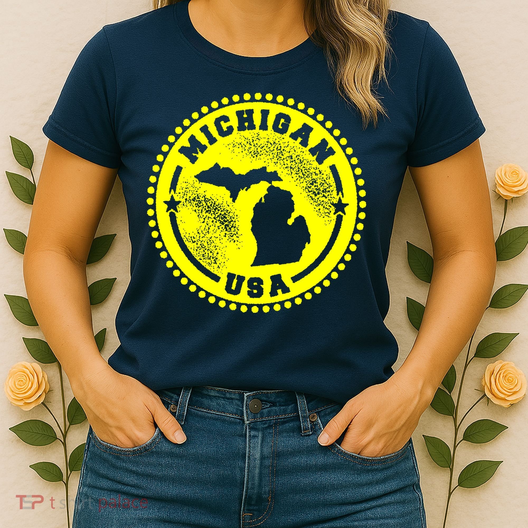 Michigan USA Yellow Logo Women's T-Shirt
