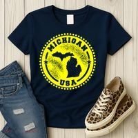 Michigan USA Yellow Logo Women's T-Shirt thumb 3