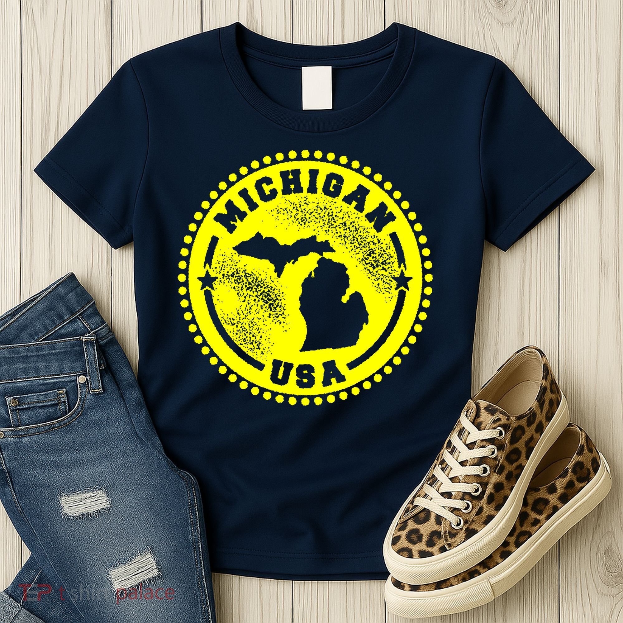 Michigan USA Yellow Logo Women's T-Shirt