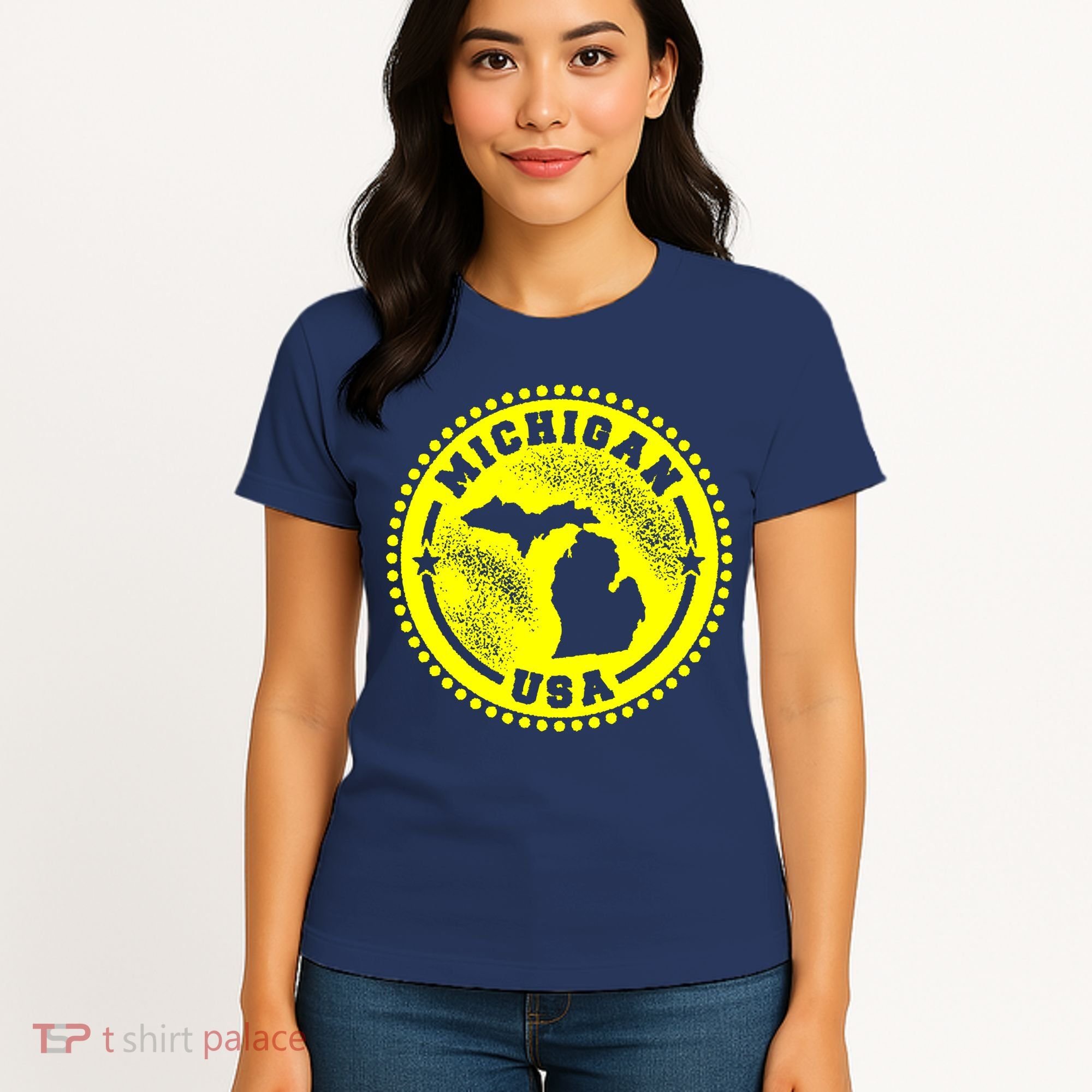 Michigan USA Yellow Logo Women's T-Shirt