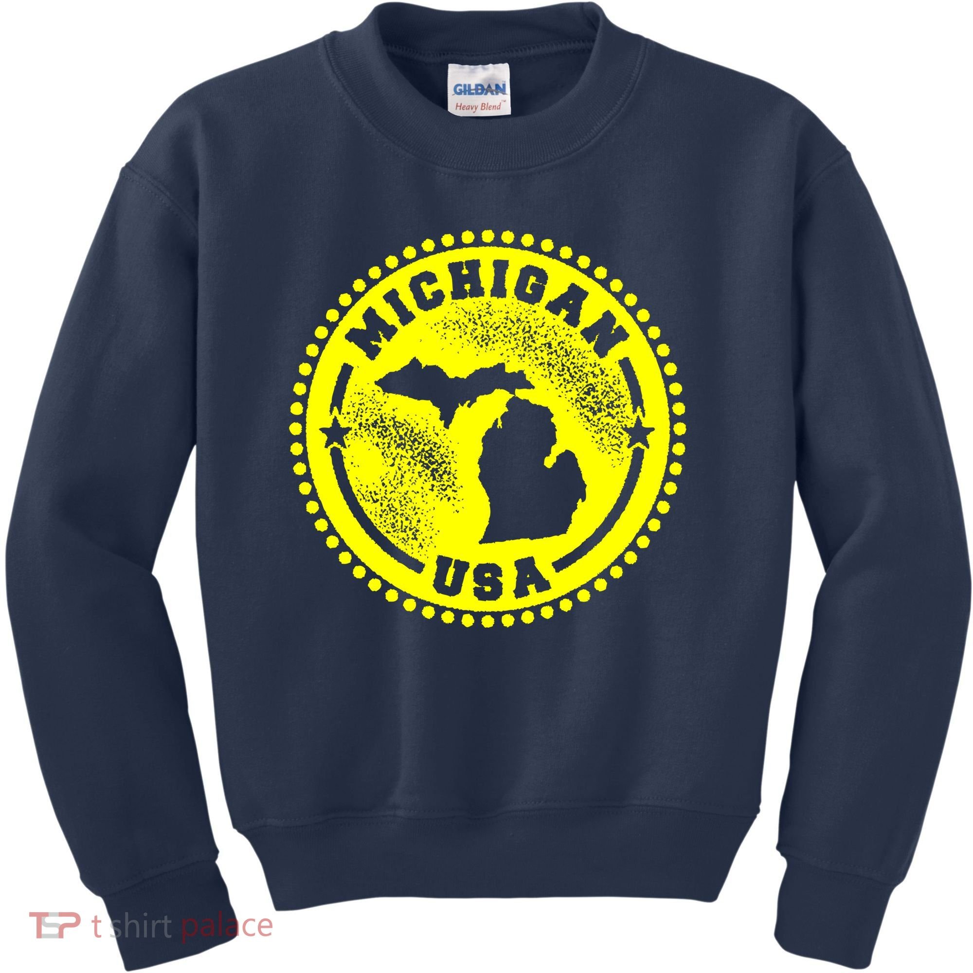 Michigan USA Yellow Logo Kids Sweatshirt
